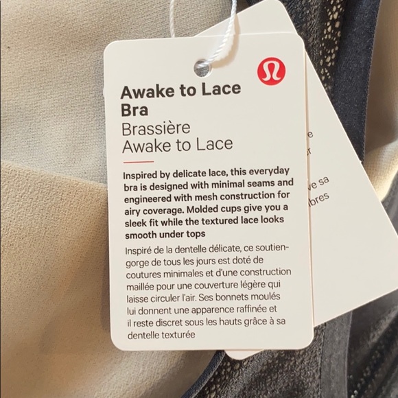 NEW! LULULEMON Awake to Lace bra BLACK 34 D - Picture 5 of 6